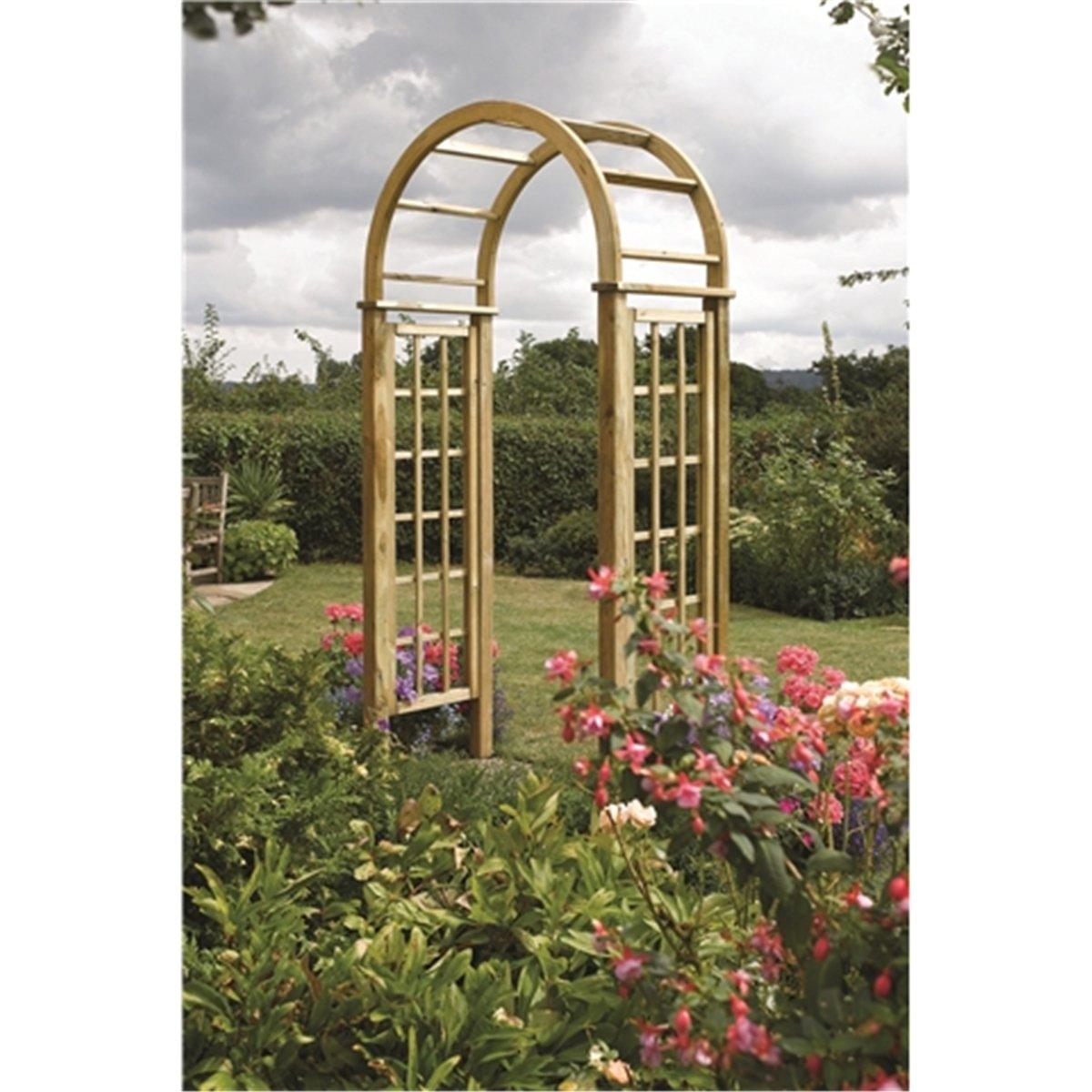 Pressure Treated Round-Top Arch with Open Trellis Sides